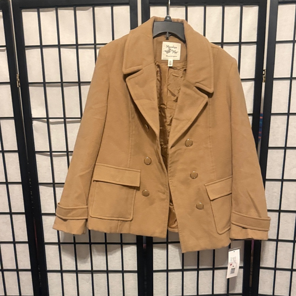 Maralyn & Me Camel Pea Coat - Picture 3 of 7
